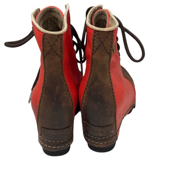 Sorel PDX Leather Wedge Boot Bonfire Red 6 - Picture 6 of 16